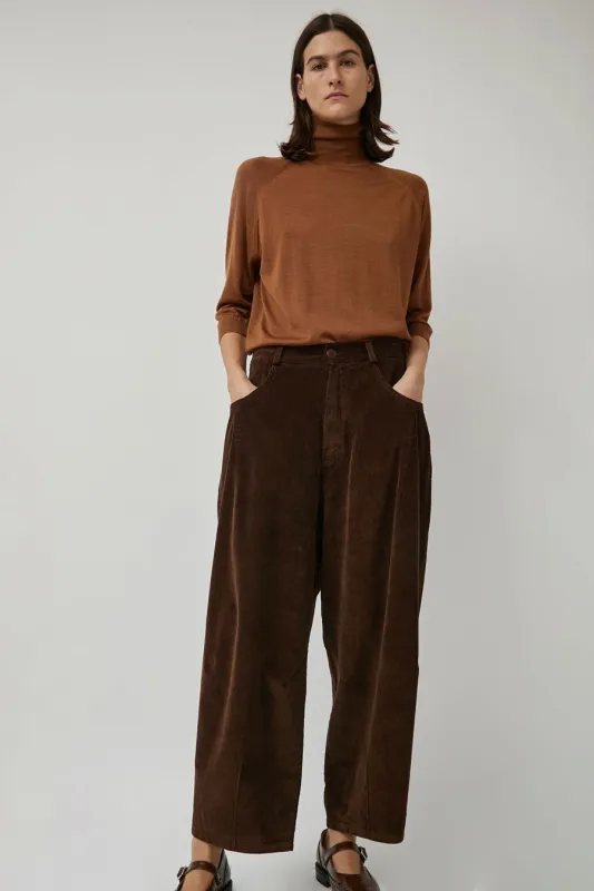 CORDERA Corduroy Baggy Pants in Brown sold by No. 6