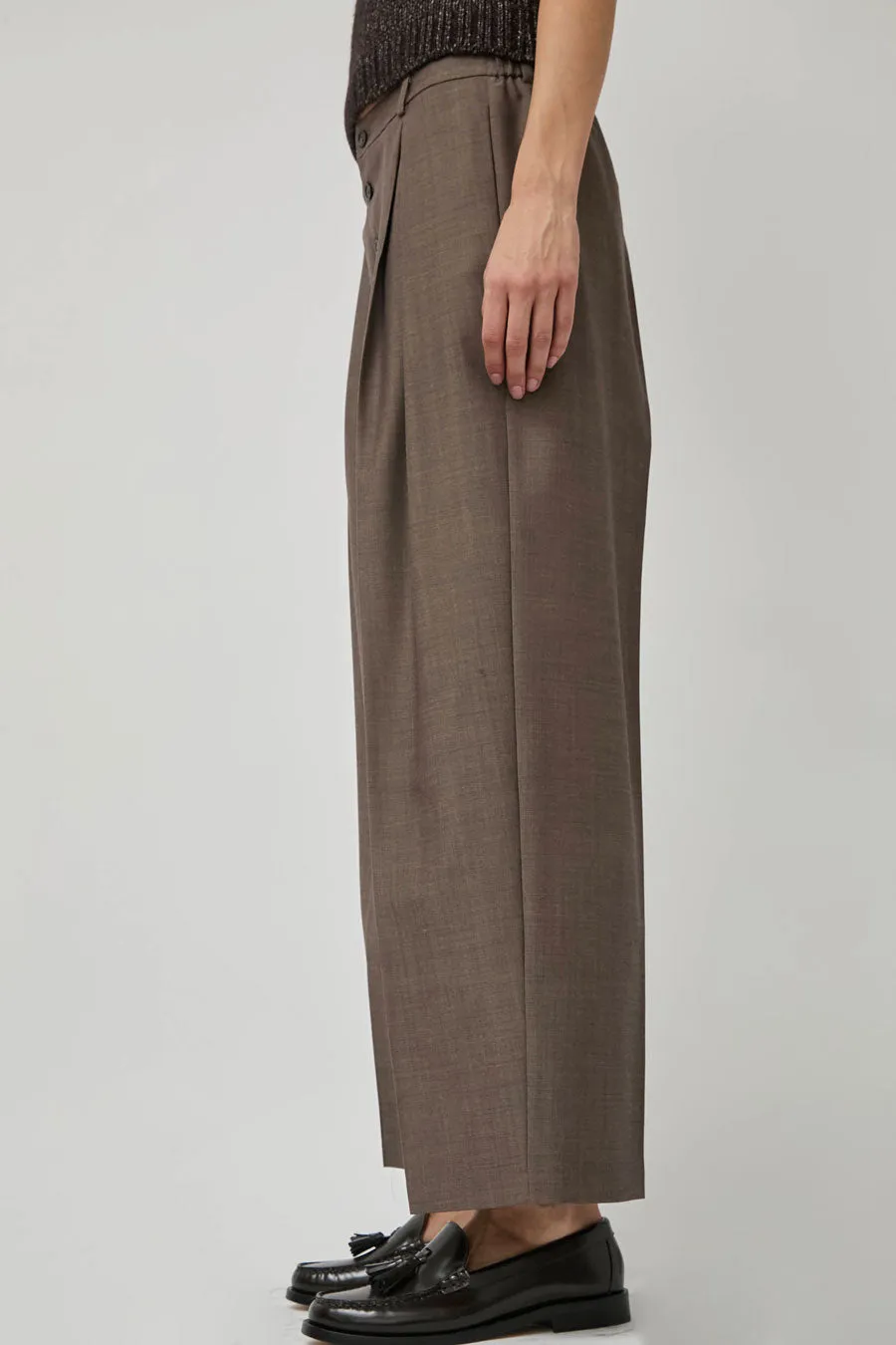 CORDERA Tailoring Mohair Buttoned Pants in Smoke Brown sold by No. 6 product image thumbnail 2