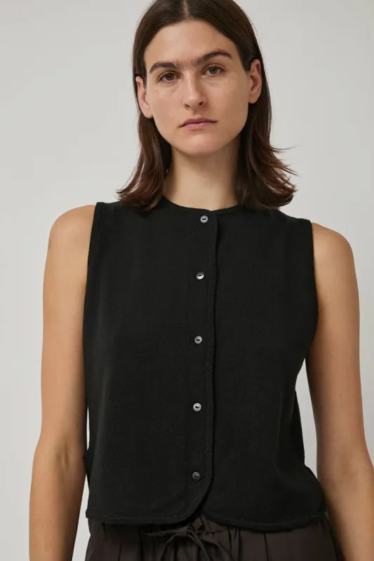 CORDERA Merino Wool Waistcoat in Black sold by No. 6