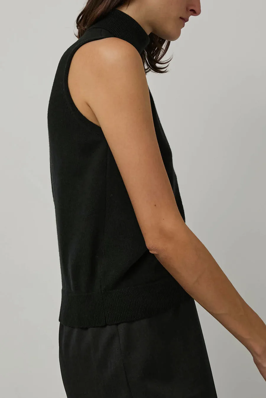 CORDERA Merino Wool Turtleneck Vest in Black sold by No. 6 product image thumbnail 4