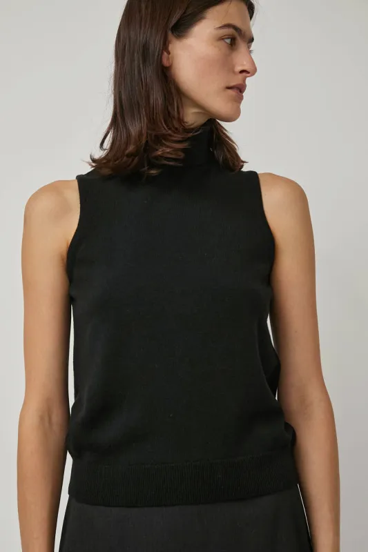 CORDERA Merino Wool Turtleneck Vest in Black sold by No. 6