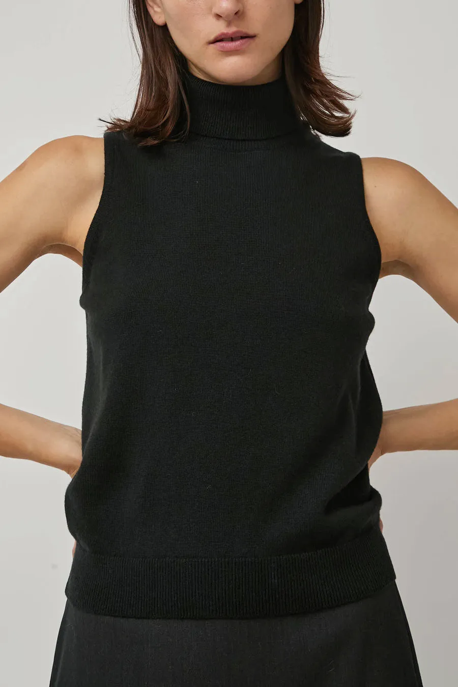 CORDERA Merino Wool Turtleneck Vest in Black sold by No. 6 product image thumbnail 3