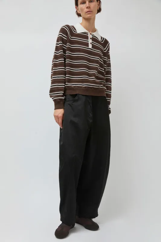 CORDERA Satin Curved Pants in Black sold by No. 6