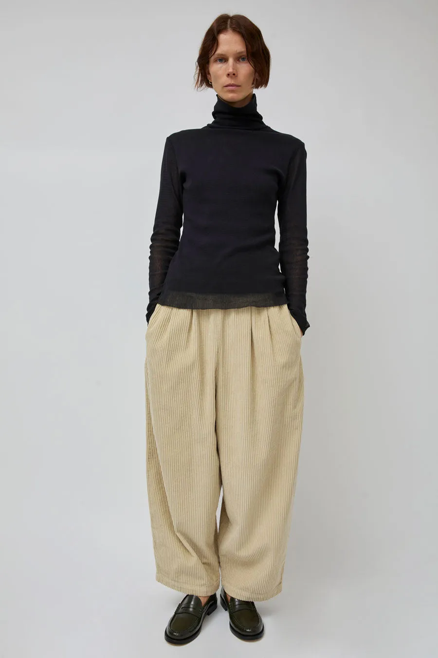 Black Crane Wide Pants in Ivory sold by No. 6