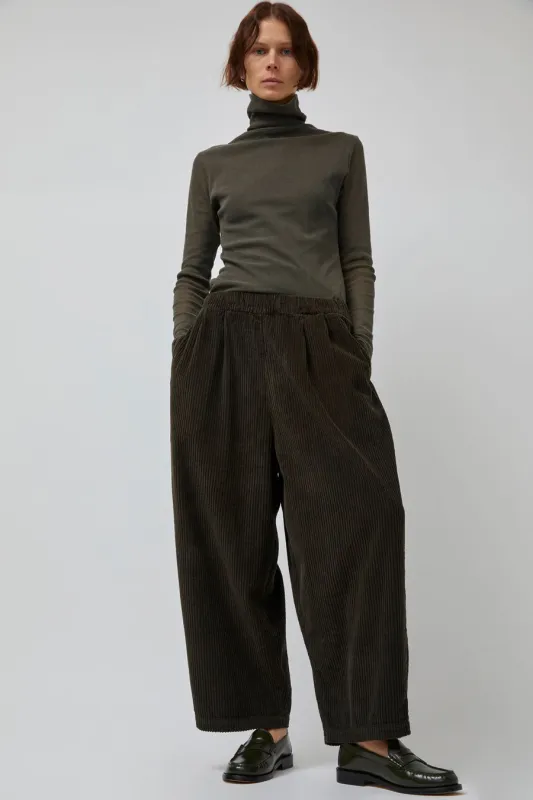 Black Crane Wide Pants in Dark Forest sold by No. 6