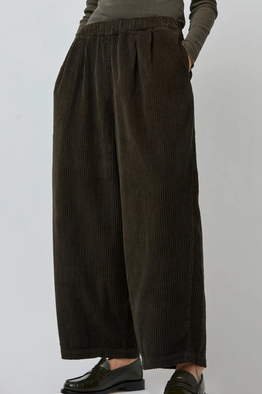Black Crane Wide Pants in Dark Forest sold by No. 6 product image thumbnail 2