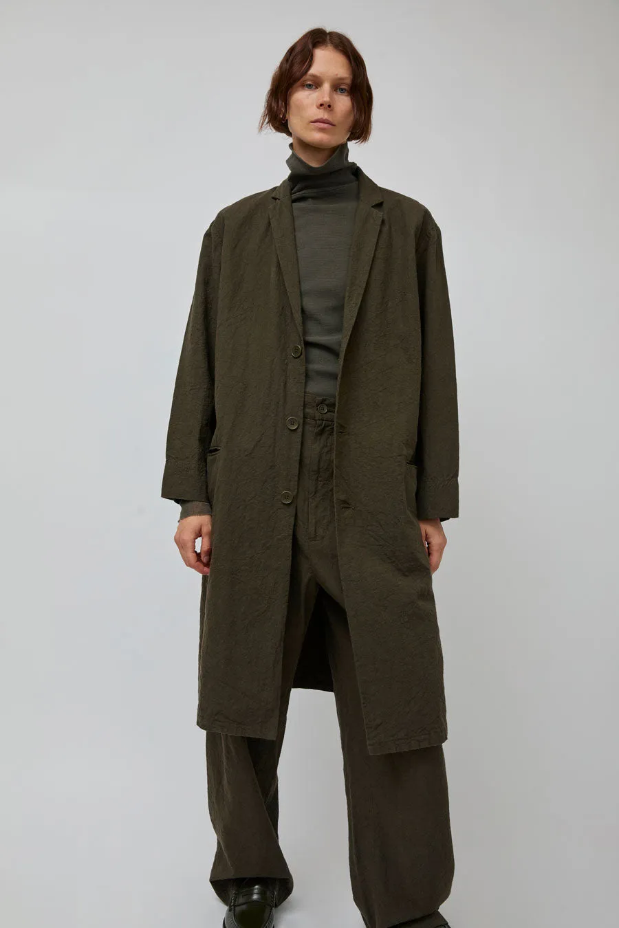 Black Crane Crinkled Coat in Charcoal sold by No. 6 product image thumbnail 3