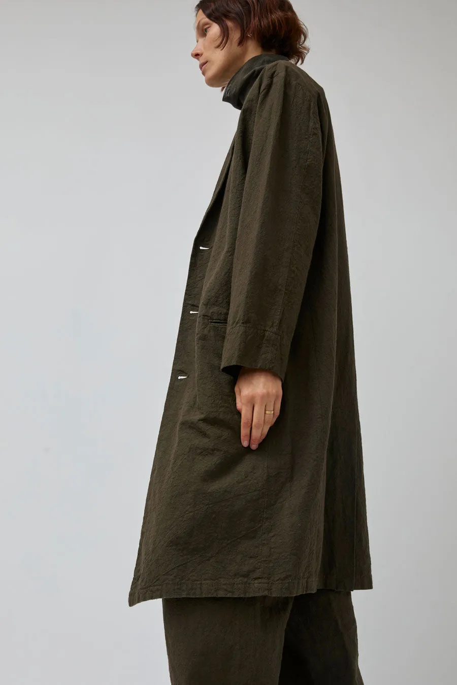 Black Crane Crinkled Coat in Charcoal sold by No. 6 product image thumbnail 4