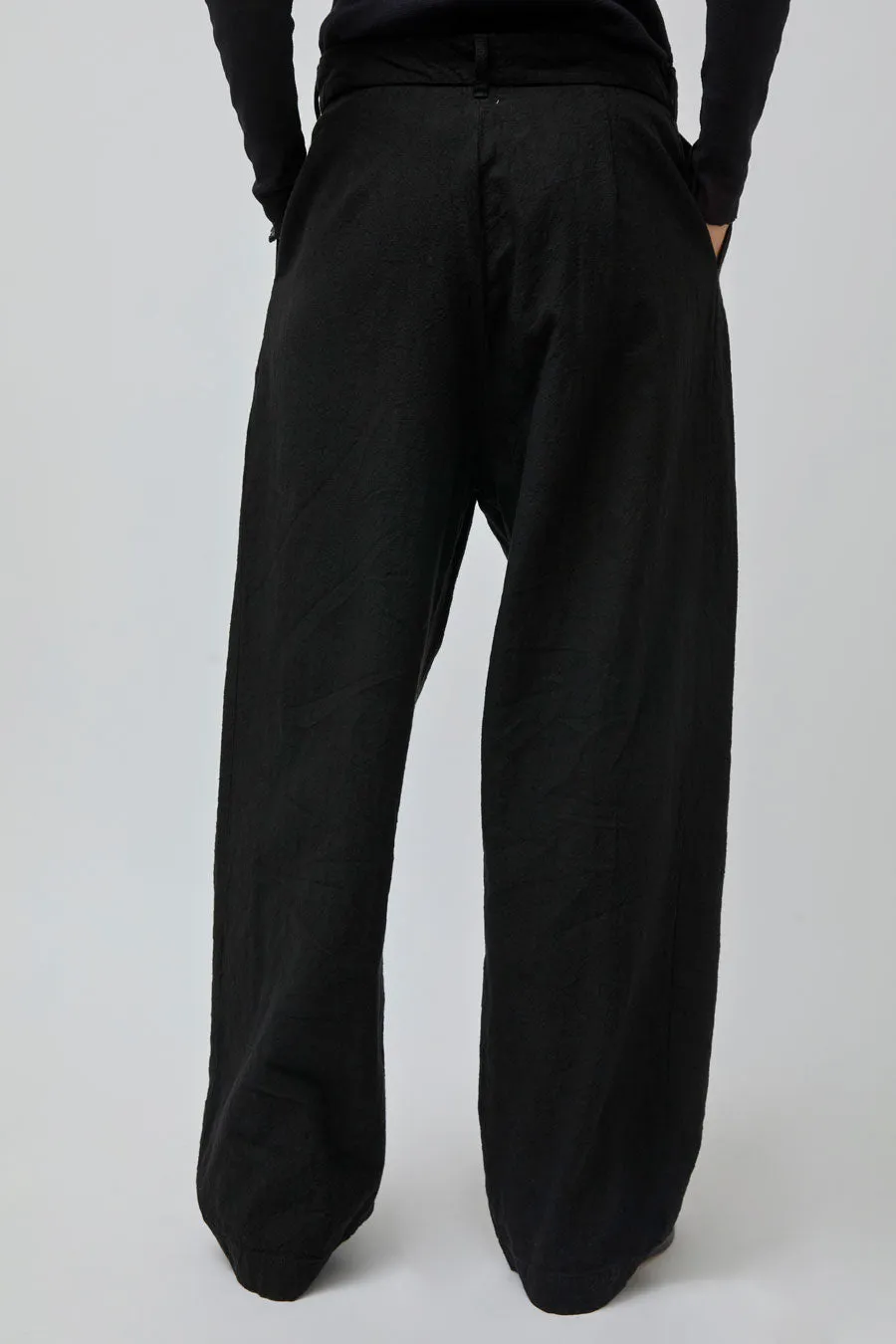Black Crane Crinkled Trousers in Black sold by No. 6 product image thumbnail 5