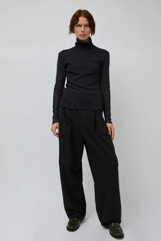 Black Crane Crinkled Trousers in Black sold by No. 6
