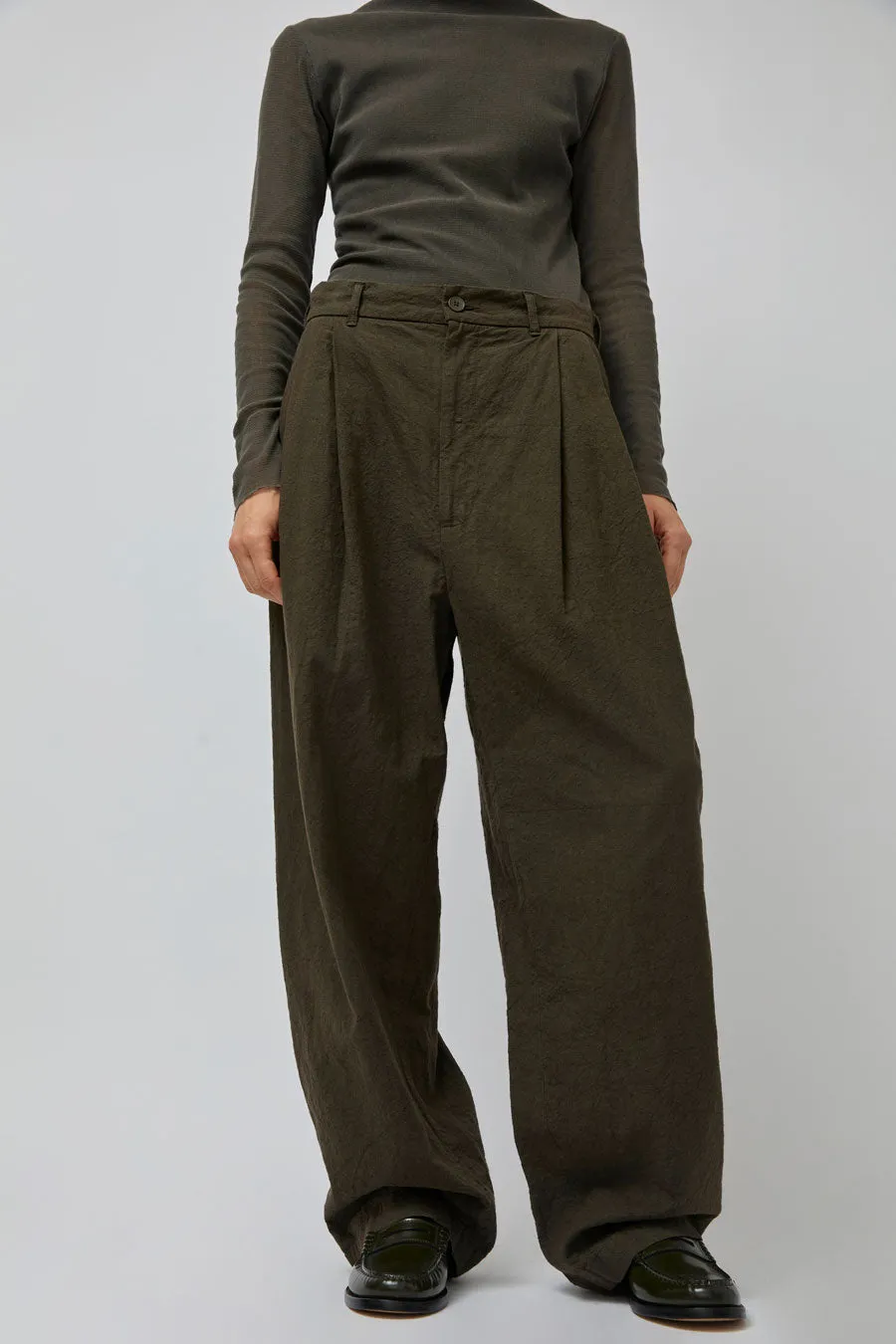 Black Crane Crinkled Trousers in Charcoal sold by No. 6 product image thumbnail 3