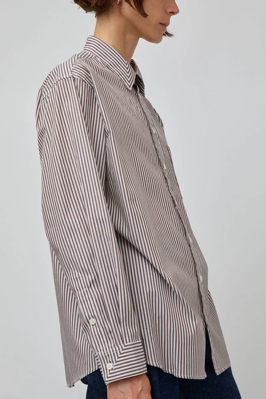 B Sides Nolan Shirt in Brown and White Stripe sold by No. 6 product image thumbnail 4