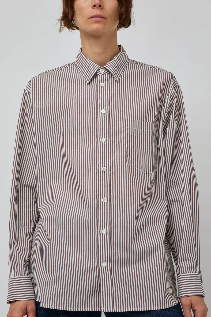 B Sides Nolan Shirt in Brown and White Stripe sold by No. 6 product image thumbnail 3