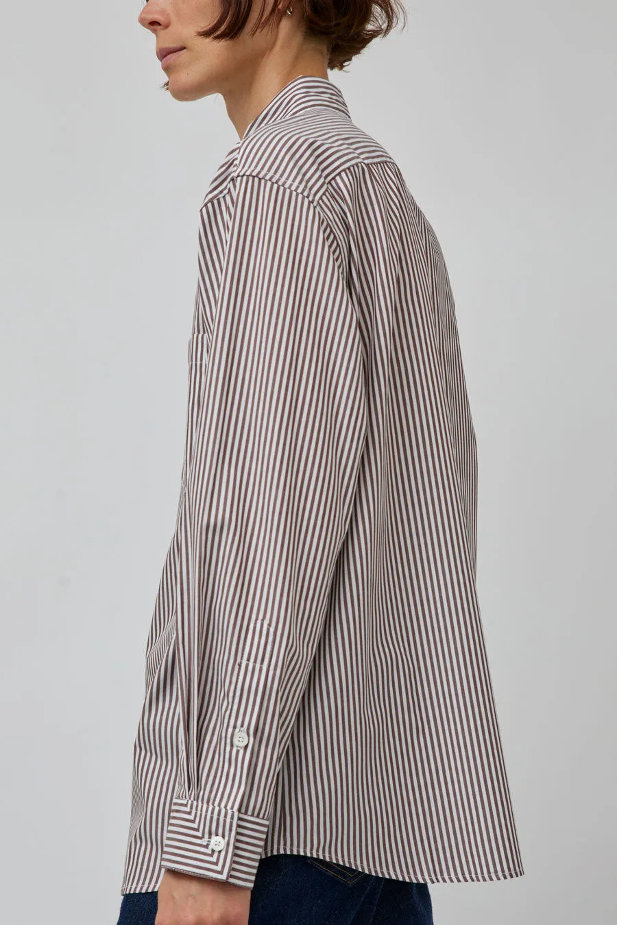 B Sides Nolan Shirt in Brown and White Stripe sold by No. 6 product image thumbnail 2