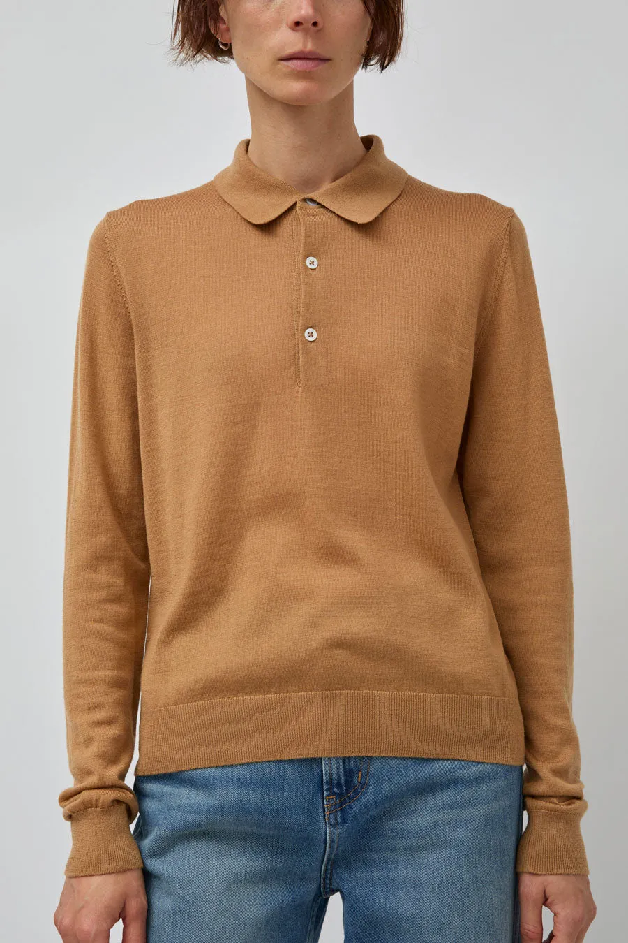 B Sides Knit Polo in Camel sold by No. 6 product image thumbnail 3