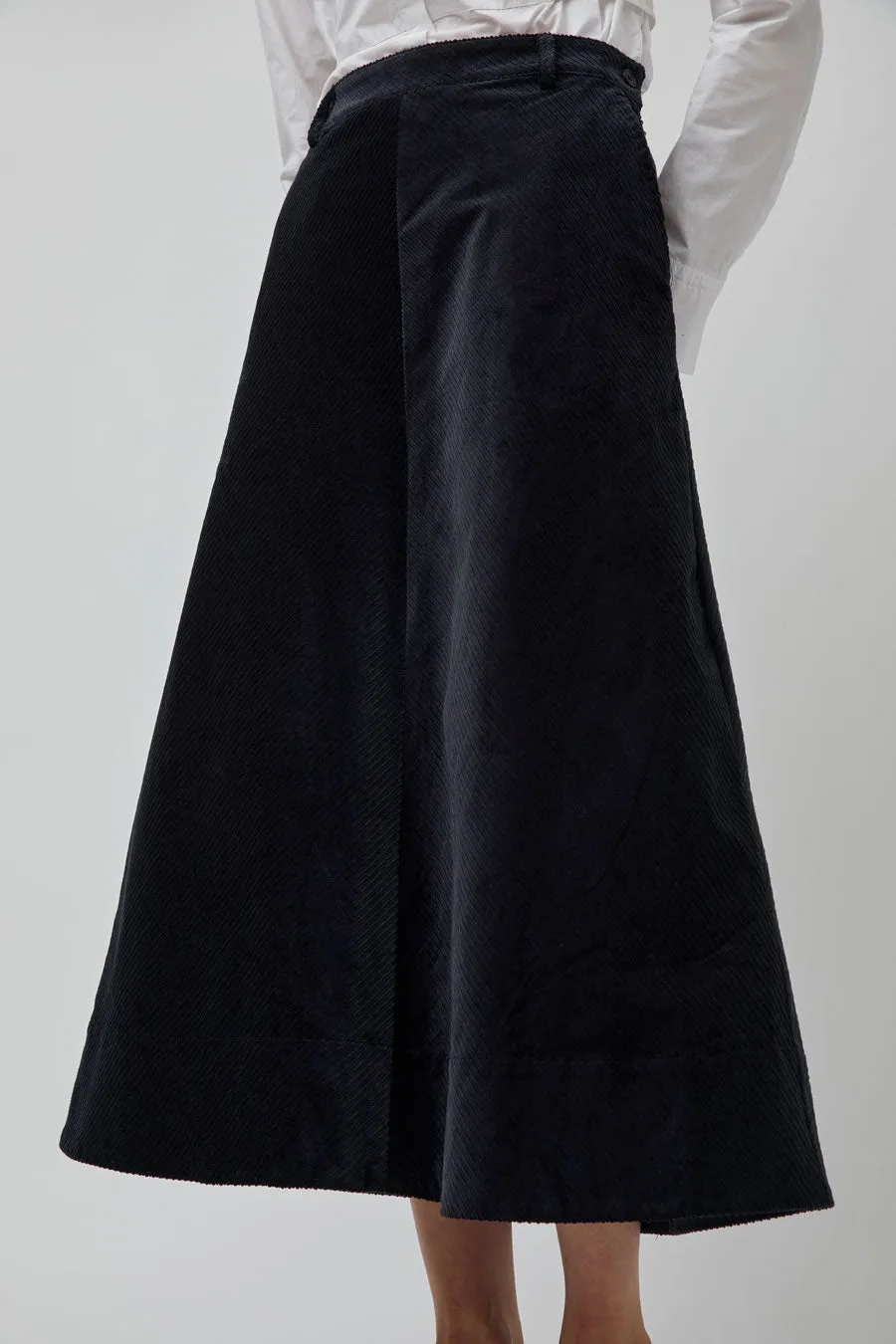 Rue De Tokyo Pryma Skirt in Ink Navy Corduroy sold by No. 6 product image thumbnail 2