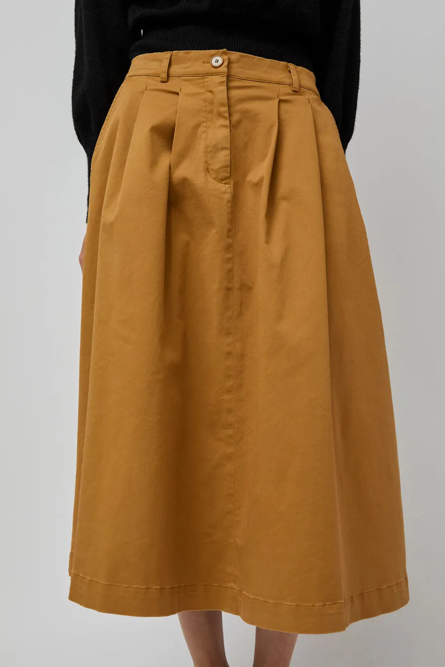 Rue De Tokyo Pen Skirt in Amber Brown Twill sold by No. 6 product image thumbnail 2