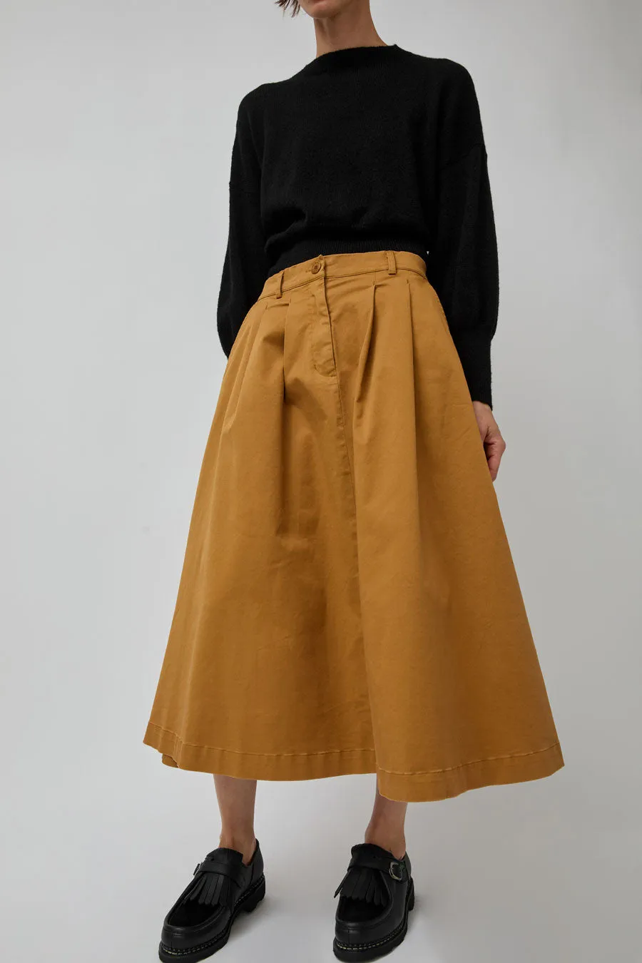 Rue De Tokyo Pen Skirt in Amber Brown Twill sold by No. 6 product image thumbnail 4