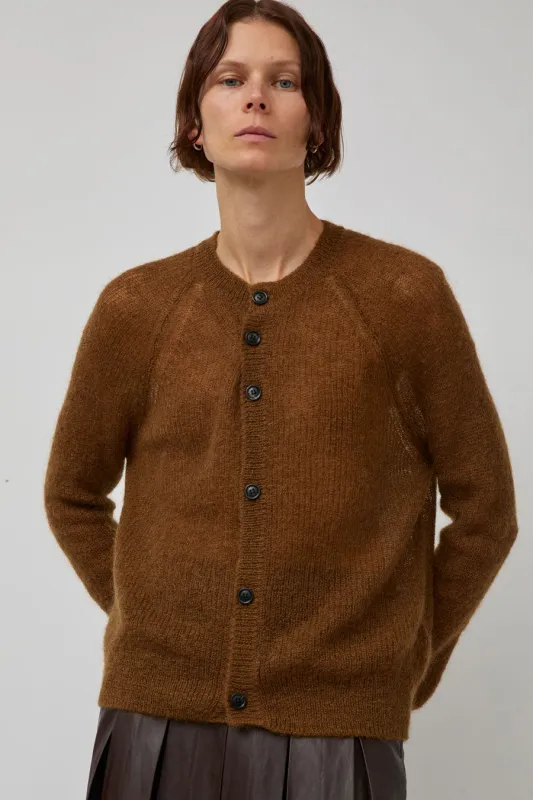 TONYWACK Wool and Mohair Cardigan in Camel sold by No. 6