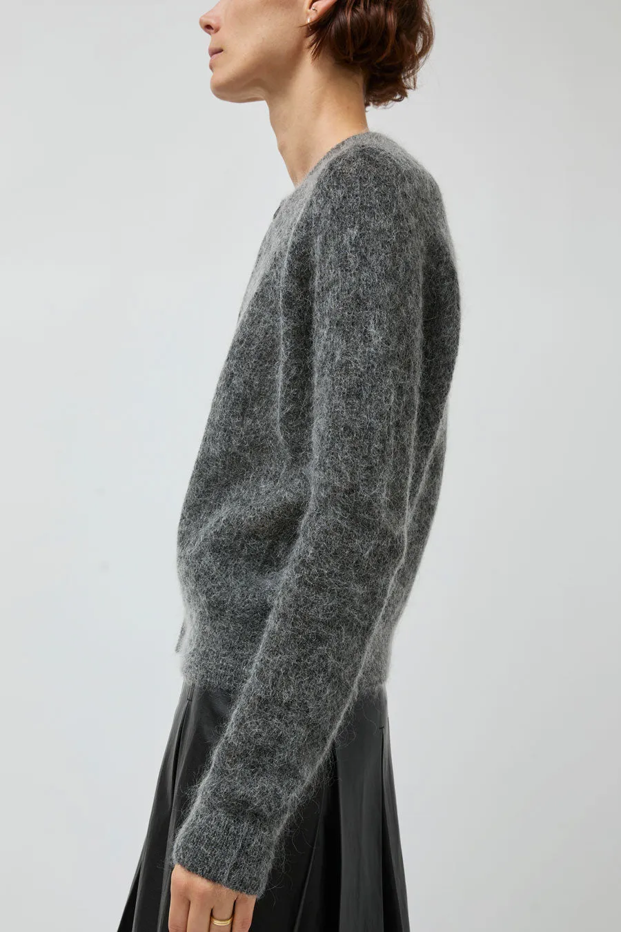TONYWACK Wool and Mohair Cardigan in Melange Grey sold by No. 6 product image thumbnail 2