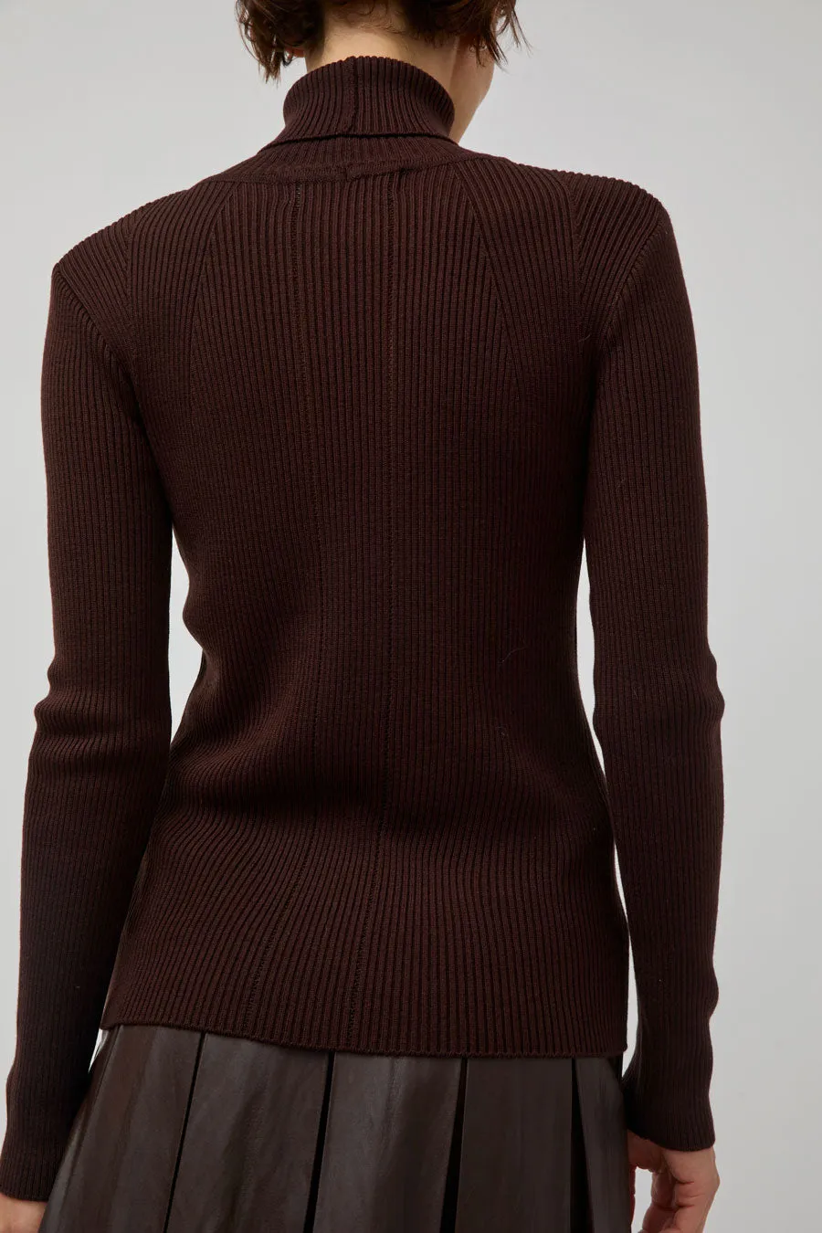 TONYWACK Slim-Fit Ribbed Turtleneck in Brown sold by No. 6 product image thumbnail 5