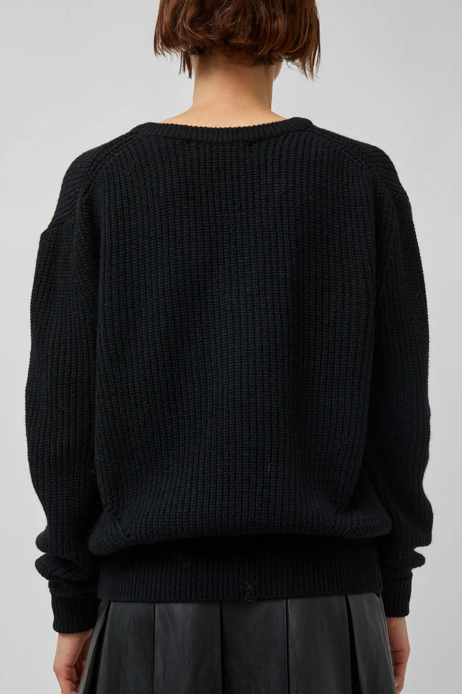 TONYWACK Merino Wool V-Neck Sweater in Black sold by No. 6 product image thumbnail 5