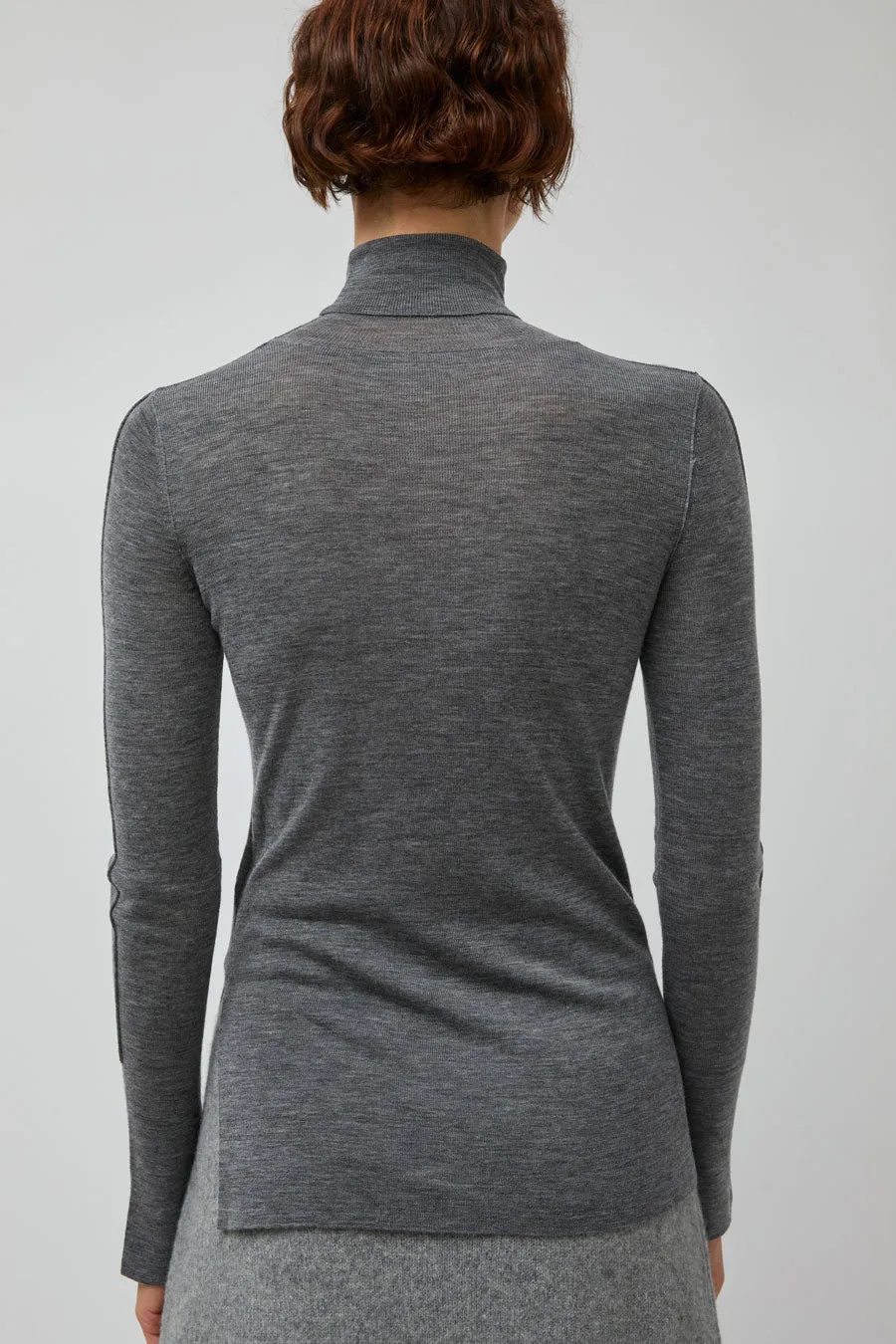 UMARMUNG Weightless Wool Turtle Neck Split Pullover in Heather Grey sold by No. 6 product image thumbnail 5