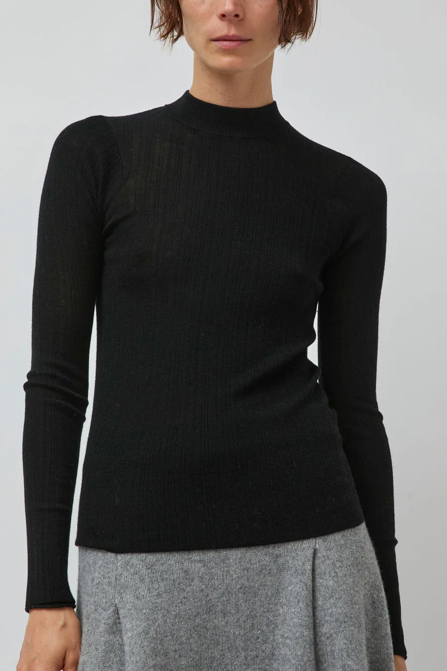 UMARMUNG Weightless Wool Crewneck Pullover in Black sold by No. 6 product image thumbnail 3