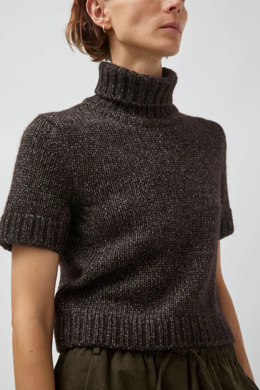 UMARMUNG Turtleneck Cropped Pullover in Bark sold by No. 6 product image thumbnail 3