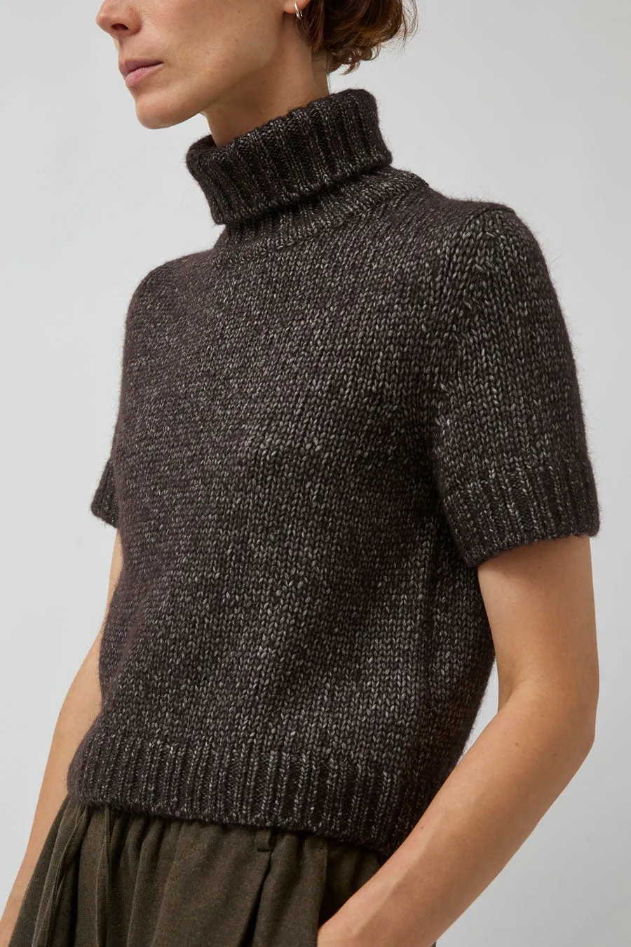 UMARMUNG Turtleneck Cropped Pullover in Bark sold by No. 6 product image thumbnail 4