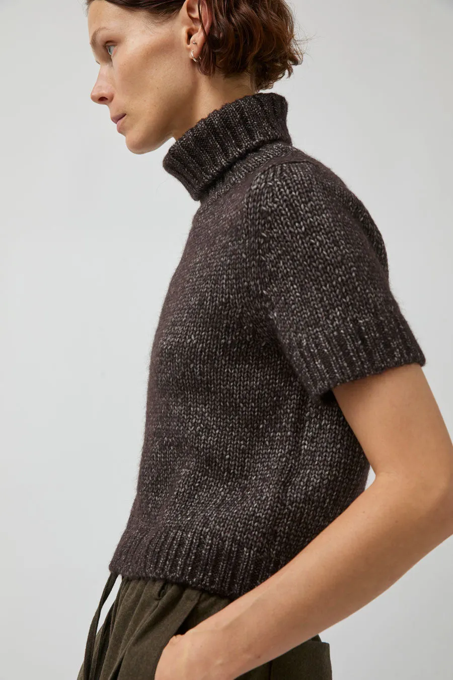 UMARMUNG Turtleneck Cropped Pullover in Bark sold by No. 6 product image thumbnail 2