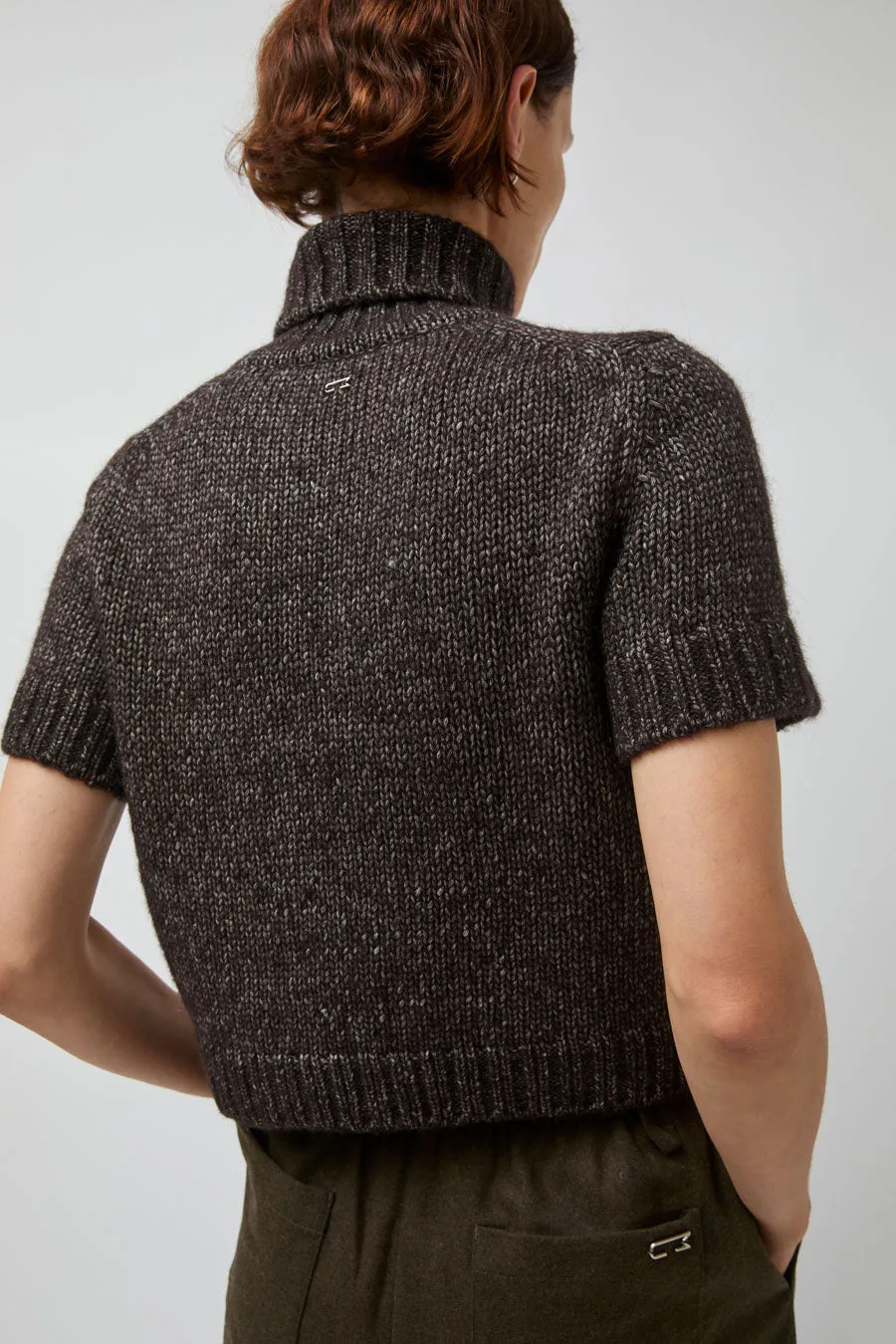 UMARMUNG Turtleneck Cropped Pullover in Bark sold by No. 6 product image thumbnail 5