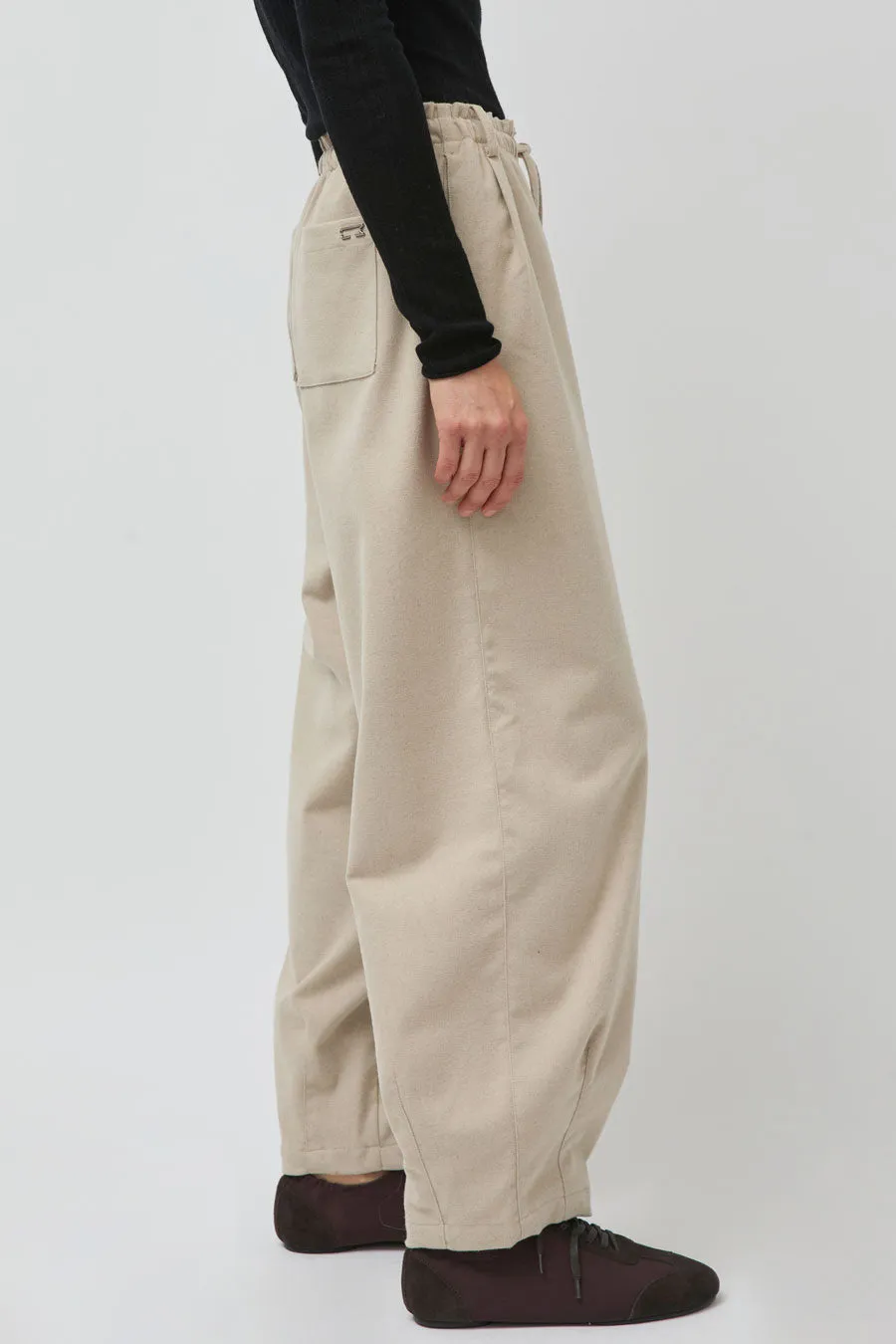 UMARMUNG Wool Flannel Oval Silhouette Pants in Cream sold by No. 6 product image thumbnail 2