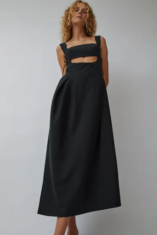 CORDERA Tailoring Cut-Out Dress in Black made by No. 6