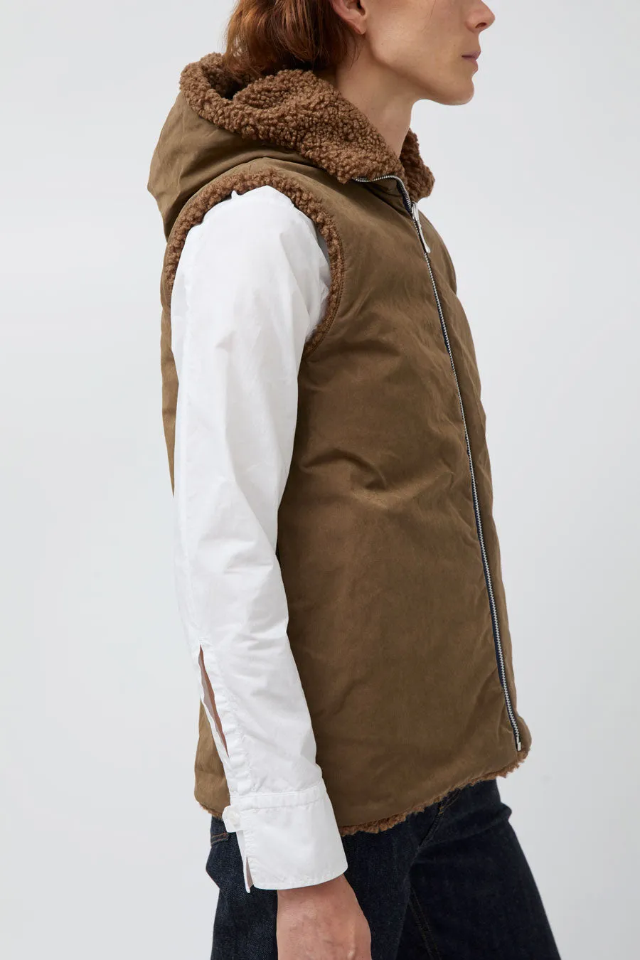 Pret Pour Partir Reversible Gilet in Brown Faux Fur and Bronze sold by No. 6 product image thumbnail 5