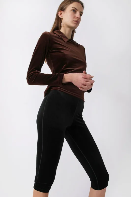 Simone Wild Velvet Long Short in Black sold by No. 6