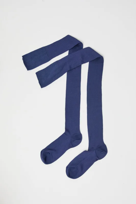 Maria La Rosa Silk Ribbed Over The Knee Socks in Ichiostro sold by No. 6