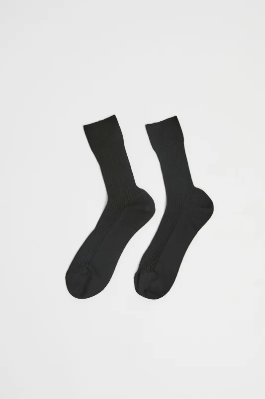 Maria La Rosa Bio Socks in Nero sold by No. 6