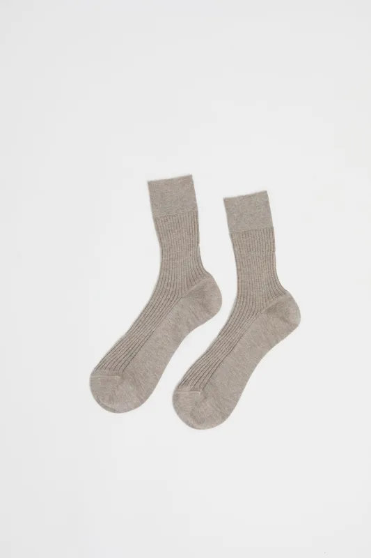 Maria La Rosa Bio Socks in Sabbia Melange sold by No. 6