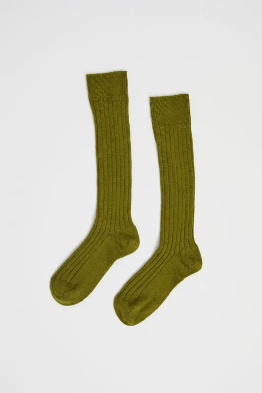 Maria La Rosa College Socks in Pisello sold by No. 6