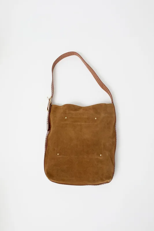 Herbert Frere Soeur Le Enzo Cran Velours Bag in Nutella and Tobacco sold by No. 6