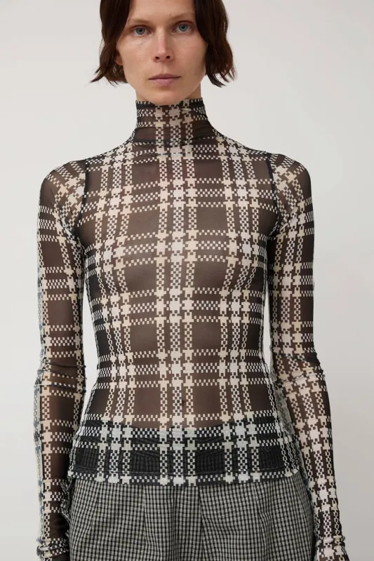 KkCo Split Turtleneck in Mixed Plaid sold by No. 6