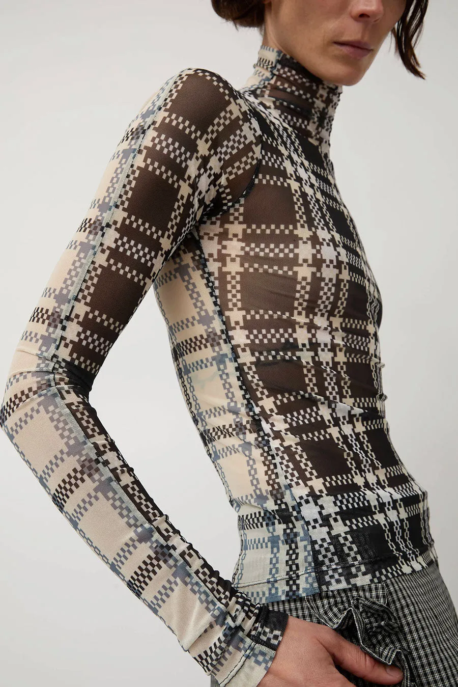 KkCo Split Turtleneck in Mixed Plaid sold by No. 6 product image thumbnail 2