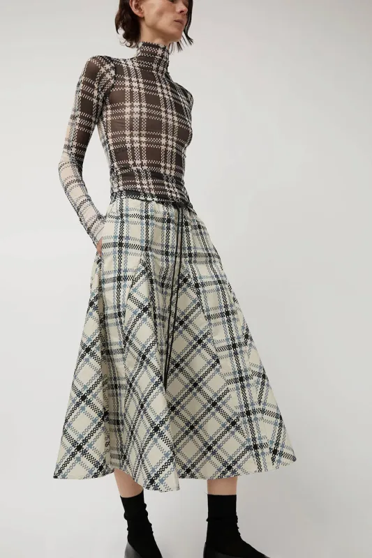 KkCo Plaid Peak Skirt in Ecru sold by No. 6