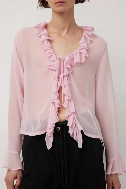 KkCo Coil Silk Top in Blush sold by No. 6