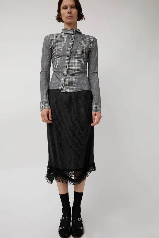 Rave Review Laila Deconstructed Skirt in Black Stripe sold by No. 6