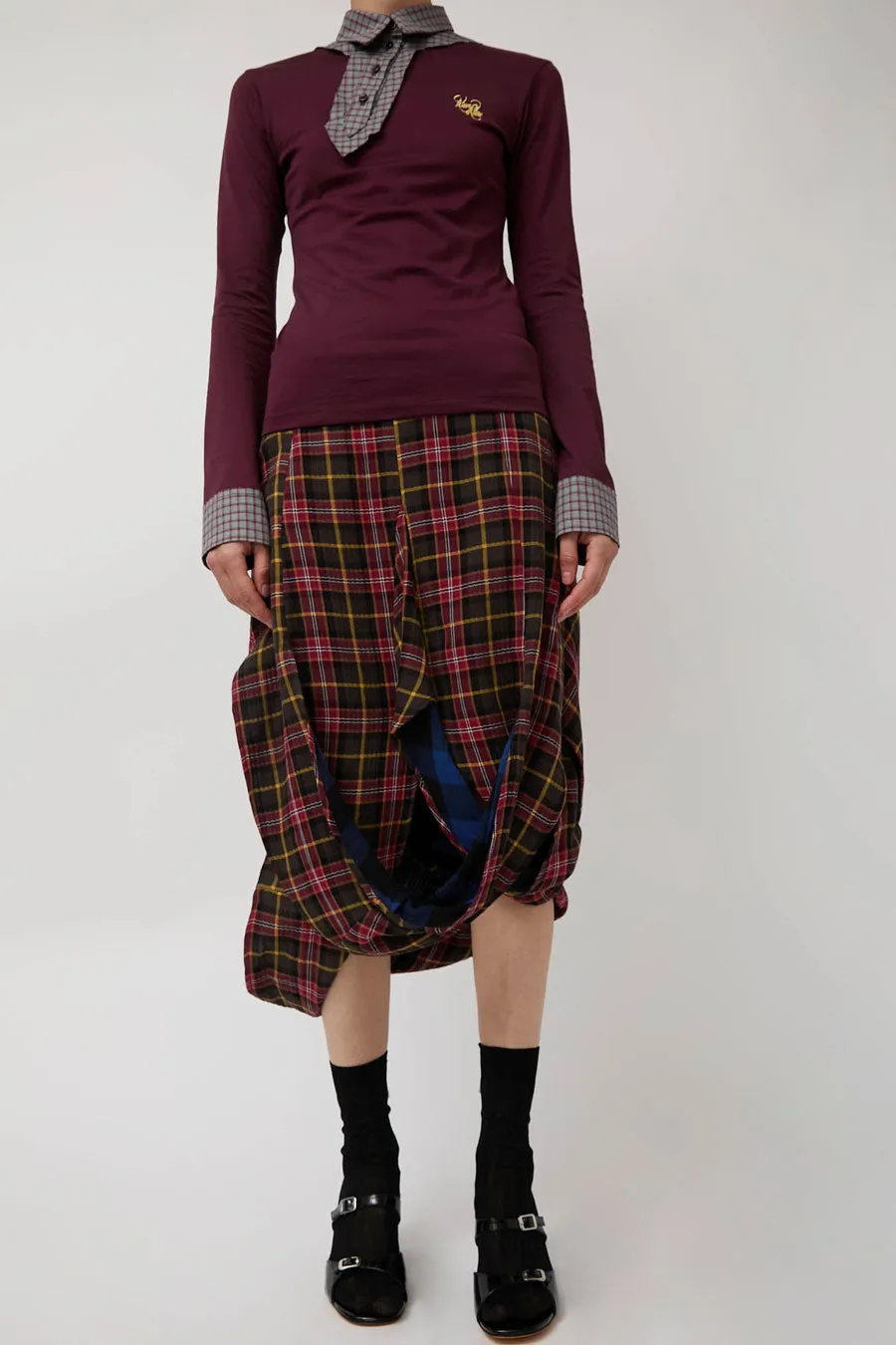 Rave Review Muriel Skirt in Red and Blue Double Check sold by No. 6