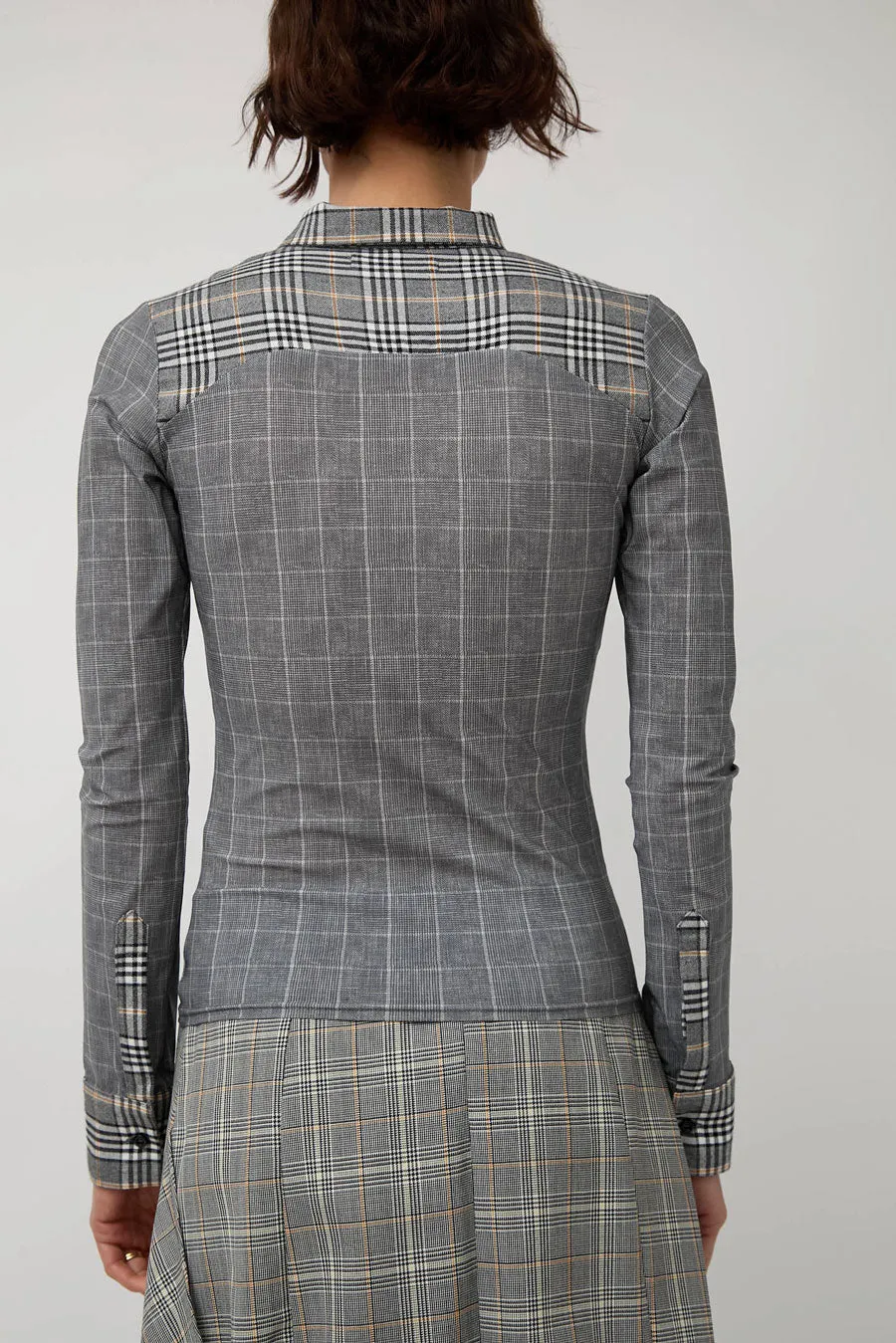 Rave Review Megah Asymmetrical Button Down in Grey Check sold by No. 6 product image thumbnail 5