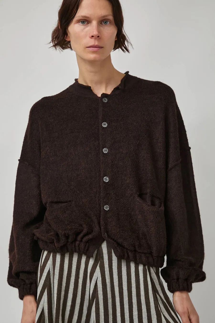 RUS Shinrin Cardigan in Espresso sold by No. 6