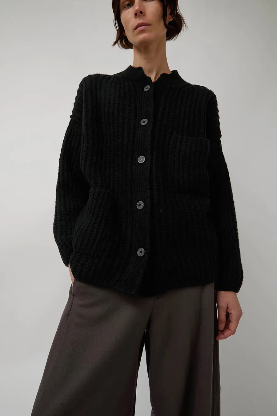 RUS Nui Cardigan in Black sold by No. 6